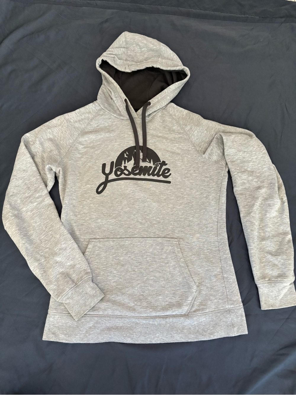 The North Face Gray Yosemite Hoodie with Black Print